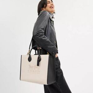 COACH the Ace  Tote 35 , canvas and leather colorblock Tote bag